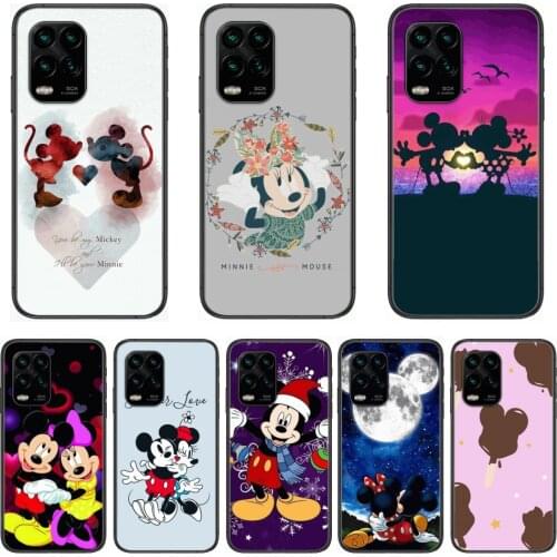 Phone Mobile Case TPU Disney Cute Minnie Mouse Phone Case For xiaomi Redmi Note 9S 8 7 6 5 A Pro T Anime Black Cover Silicone