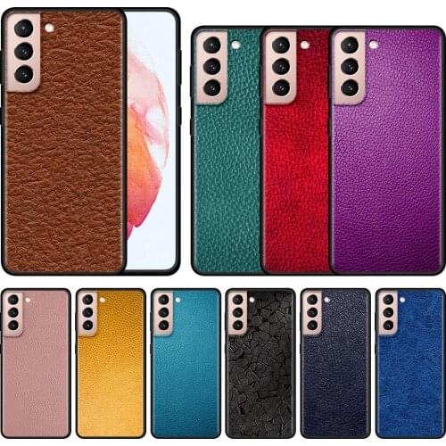 Phone Case For Samsung Galaxy SS20 S21 FE Ultra S10 Lite S9 S8 Plus S10E S7 Edge Fundas Black Soft Shell Luxury Leather Pattern