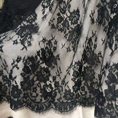 3m long african lace fabric eyelash lace 2019 high quality wedding dress craft lace applique