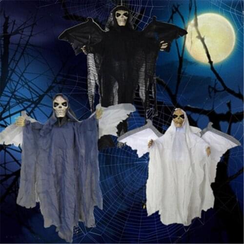 Halloween Decoration Bat Wings Horror Hanging Ghost Voice Control Glowing Skeleton Horror Haunted House Secret Room Decoration
