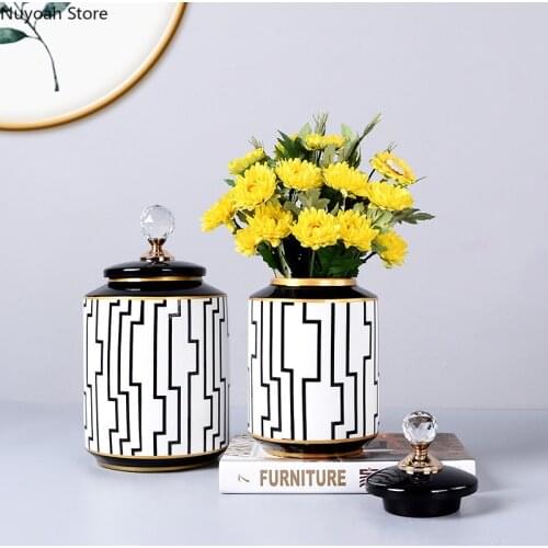 Ceramic Tea Caddy Decoration Nordic Simple Home Decoration Storage Tank Decoration Sealed Tank Living Room Storage Decoration