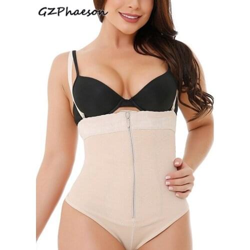 Women High Waist Body Shaper Panties Tummy Control Shapewear Thong Underbust Bodysuit Open Crotch Corrective Underwear Plus Size