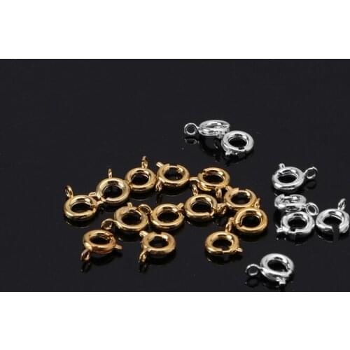 Round Spring Ring Clasp Clips Metal Necklace Bracelets Jewelry Making Accessories Fastener Hook 20PCS (Silver/Gold)