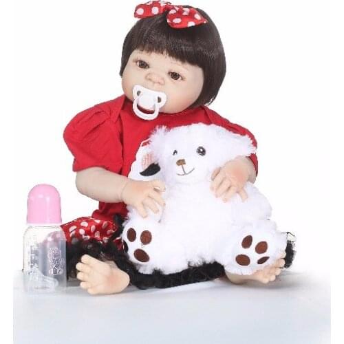 NPK Silicone Full Body Reborn Dolls 22'' Realistic Handmade Baby Dolls girls Fashion Kids Toy Waterproof Boneca Model