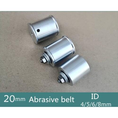 20mm DIY Double Bearing Driving Wheel Belt Sander Conveyor Guide Wheel With 8mm Shaft Rod / Wrench