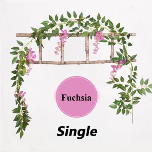 Hot 2M/set Artificial Wisteria Vine Garland Plant Foliage Trailing Flower In/Outdoor Home Decor