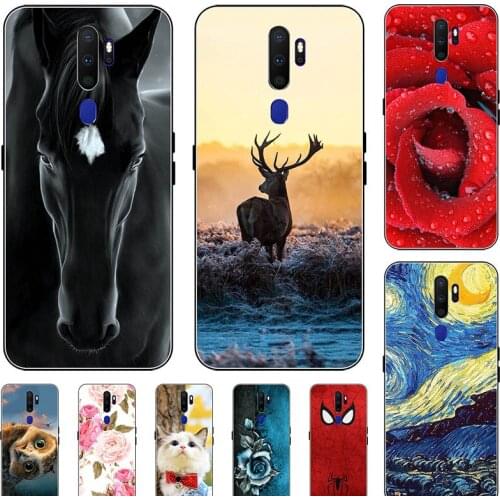 Cute Animal Cat Printing Case For OPPO A9 2020 A5 2020 Cover For OPPO A5 2018 A3S Soft TPU Relief Cartoon Funda Phone Coque