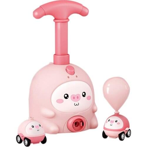 Power Balloon Car Toy Aerodynamic Fun Ball Car Hand Push Inflator Air Pump Vehicle Educational Gifts for Kids