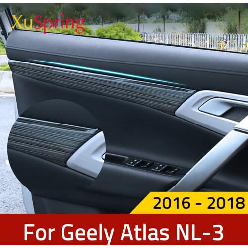 Car Interior Door Board Cover Handle Panel Trim Garnish Strips Stickers For Geely Atlas Boyue Emgrand NL-3 Proton X70 2016-2019