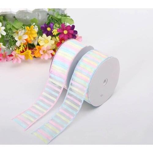 New Crafts Printed Ribbon 3.8cm Three-Color Horizontal Bar Handmade Christmas Gift Packaging Mix With Colored Ribbons Decoration