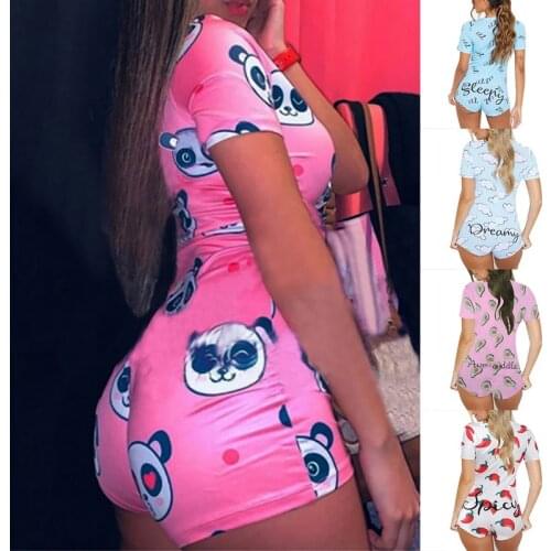 Sexy Onesie For Adult Cartoon Pajamas Onesie Pyjamas Women Sleepwear Jumpsuit Bodycon Homewear bodysuit Lingerie Plus Size