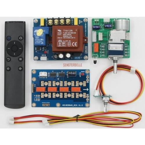 HiFi Remote Control Volume Preamp Board Alps 27 Type Motor Potentiometer With PSU Board