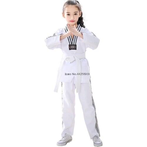 Professional Taekwondo Uniform Adult and Children Dobok Embroidery Pattern Uniforms long sleeve unisex Taekwondo Clothing T143