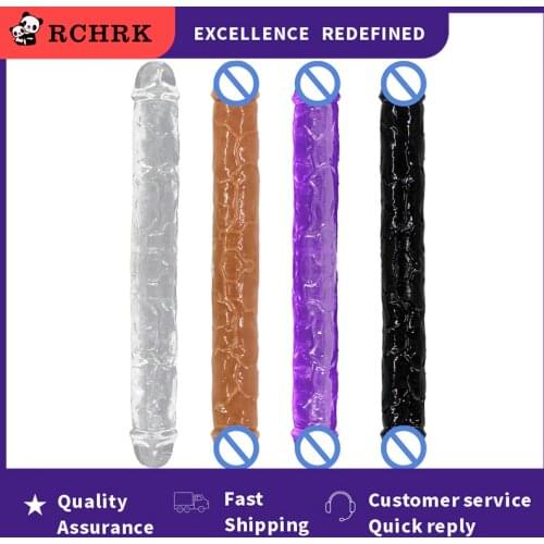 2021New Super Thick Simulation Double-Headed Penis Long Jelly Realistic Dildo Flexible Big Penis Female Masturbation lesbian Toy