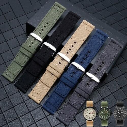 Nato nylon watch strap 18mm 20mm 22mm watchband Thick canvas watch band for brand watches bracelet quick release bar belt Black