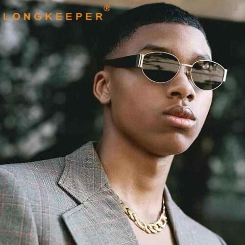 New Fashion Metal Oval Sunglasses Men Women Brand Designer Vintage Round Sun Glasses Male Punk Eyeware UV400 Gafas de sol mujer