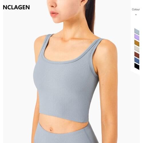 Sports Top Workout Women Push-up Sleeveless Fitness Vest Breathable Gym Bra Padded Running Underwear Training Solid Yoga Blouse
