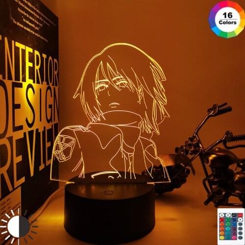 Led Night Light Anime Attack on Titan Mikasa Ackerman Lamp for Room Decor Light Cool Birthday Gift Bedside Desk Lamp Battery