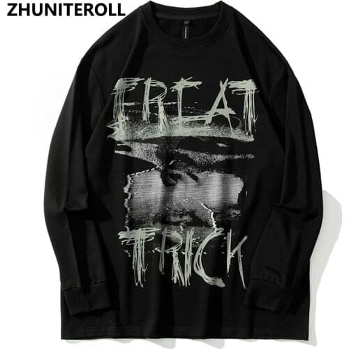 Harajuku Hip Hop Sweatshirt Pullover Men Letter Graffiti Print Cotton Loose Sweat Shirt Autumn Hoodie Streetwear Tops Clothing
