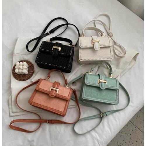 2021 Trending Designer Crossbody Shoulder Womens Solid Color Handbag Single Shoulder Messenger Small Square Bag