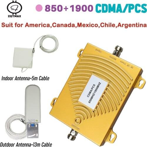 ZQTMAX 1900Mhz 3g 4g signal Booster 850 cdma Amplificador 2g gsm Booster umts lte Signal Amplifier Repeater with antenna set