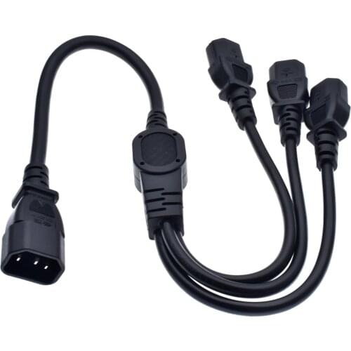 High Quality IEC 320 C14 Male Plug to 3XC13 Female Y Type Splitter Power Cord , C14 to 3 x C13, 250V/10A High Quality IEC 320 C