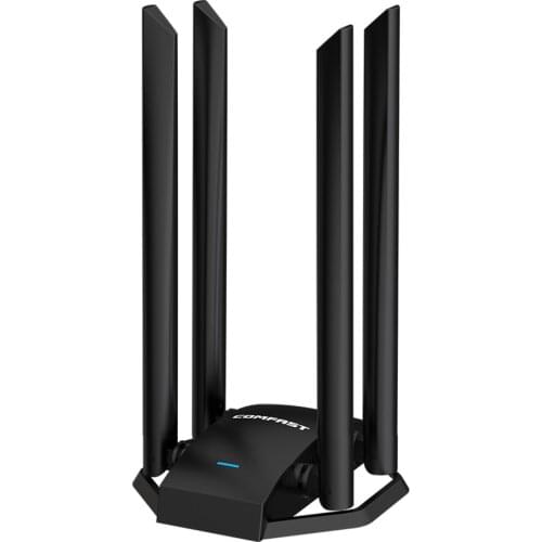 Windows Mac 300M WiFi Adapter 2.4+5.8GHz Dual Band Dongle Network Card Powerful USB 3.0 Wireless Receiver 4 Antennas Drive-free