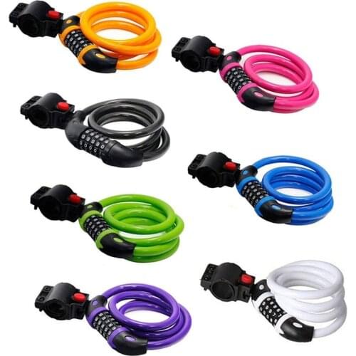 Bicycle lock five-digit code lock mountain bike road bike general TY566 wire lock steel cable lock single rim lock