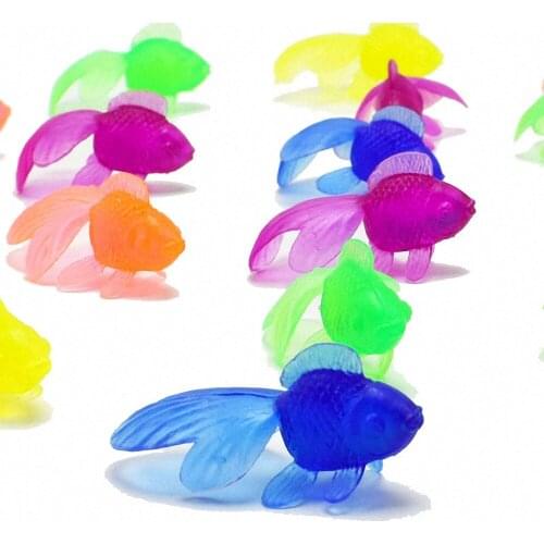 10pc/set simulation Mini goldfish childrens soft rubber goldfish Baby Bath Toy childrens water fun swimming beach gift