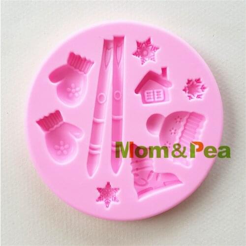 Mom&Pea 1092 Free Shipping Winter Silicone Mold Cake Decoration Fondant Cake 3D Mold Food Grade