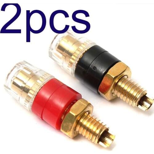 2x Copper Terminal for 4mm Banana Plug Jack Audio Speaker Cable Amplifier Thread NEW
