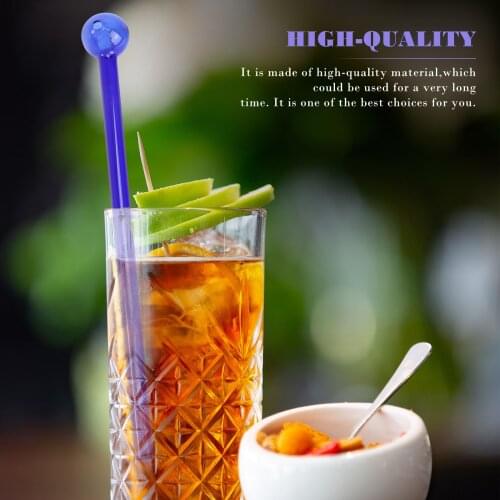 2pcs High Borosilicate Glass Round Head Straws Drinking Straws Milk Tea Straw