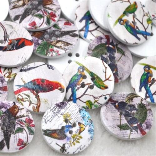 New 20 pcs Big Birds Wood Buttons 30mm Sewing Craft Mix Lots WB268