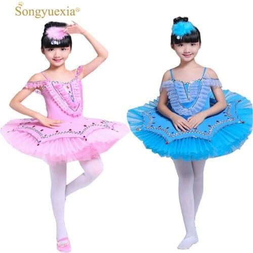 2017 Songyuexia Girls Gymnastic Leotard Ballet Dancing Dress White Swan Lake Costume Ballerina Dress Kids Ballet Dress Children