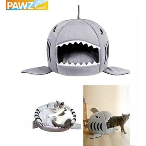Shark Shape Dog Cat House Bed Warm Pet Sleeping Sofa Dog Kennel Cat Pet Nest Removable Cushion Puppy cama de para cachorro