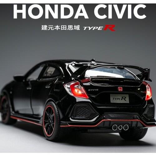 Authorized Honda Civic 1:32 Alloy Car Model Simulation Acousto-Optic Resilience Car Model Ornaments Boys Like
