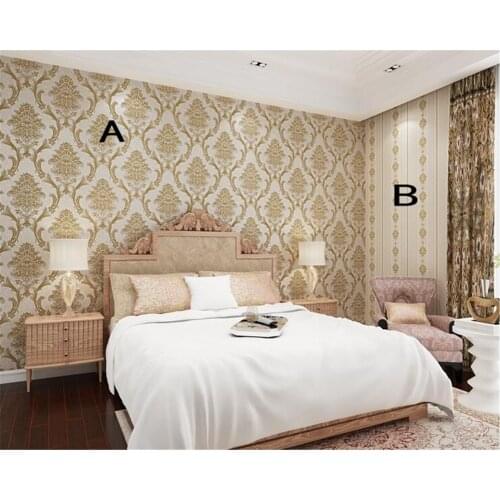 Beibehang European luxury AB version 3D three-dimensional pressure nonwoven wallpaper bedroom living room papier peint mural 3d