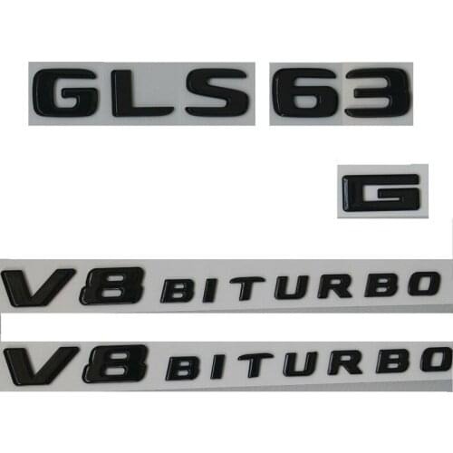 Gloss Black Letters GLS63 V8 BITURBO Badges Emblems for Mercedes Benz W166