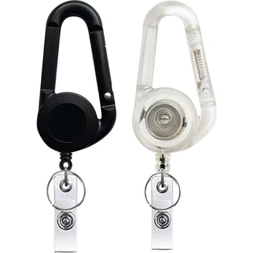 1PCS ID Card Key Chain Lanyard Clip Key Ring Retractable Pull Name Tag Recoil Badge Belt Rope Holder Heavy Duty Keychain