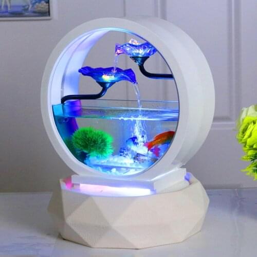 Goldfish Bowl Decoration Living Room Small Ecological Desktop Household Ultra White Glass Creative Free Replacement Aquarium