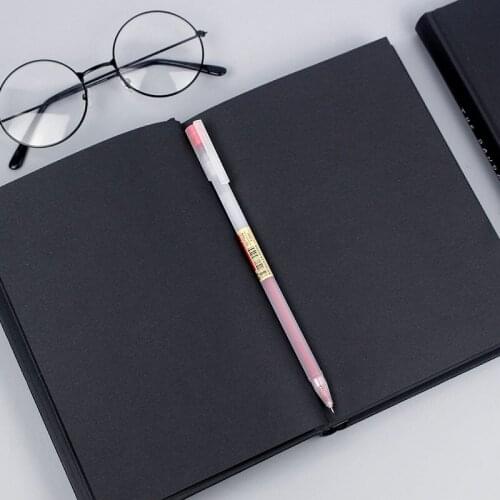 Black Notebook Black Paper 128 Sheets 130*185mm All Black Inner Pages Graffiti Hand Book Creative DIY Hand-Painted Diary