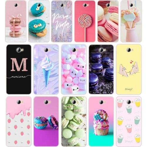 94AA Colorful Ice Cream Macarons Silicone TPU Cover Phone Case On Case For Huawei Y3 II Y5 II Nova 5T GR3 P40 Lite E Case Soft