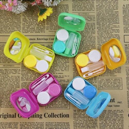 Easy Carry 1PCS 5.6x5.4x2cm Travel Glasses Contact Lenses Box Contact lens Case for Eyes Care Kit Holder Container Gift