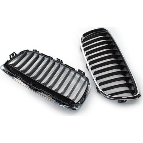 Chrome Front Hood Kidney Grille Grill For-BMW F45 2-Series 2015- Front Bumper Grille 51137379609, 51137379611