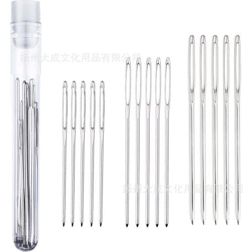 1000set 9/15pcs Hand-made Cross-stitch Knitting Sewing Blunt Wool Needle Tube With Large Hole Hand Sewing Needle