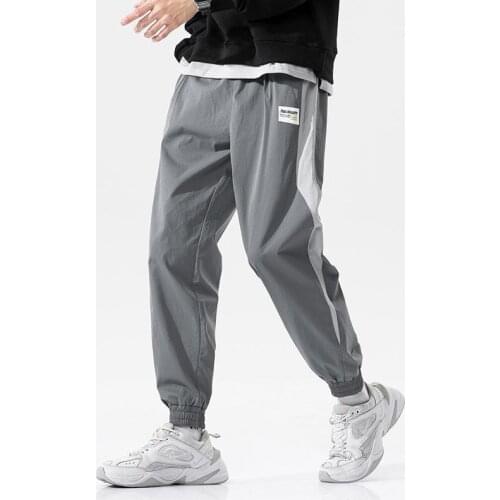 2021 New Overalls Pants Mens Matching Fashion Spring Loose Nine-point Beam Pants High Waist Korean Casual Streetwear Trousers