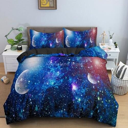 Milky Way Galaxy Bedding Set 3d Scenery Bed Linen Quilt Duvet Cover Sets Home Textile Decor Twin Single Queen King Size Gift