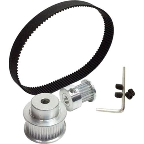 20 40 Teeth 2GT Timing Belt Pulley Kit Closed Loop Timing Belt, Length 180mm Width 9mm Pulley 20/40 T, Shaft Center Distance