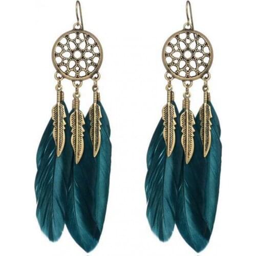 Summer Hot Hollow Vintage Jewelry Leaf Feather Dangle Earrings For Women Bohemia Earring Drop Brincos Ethnic Indian Jewelry