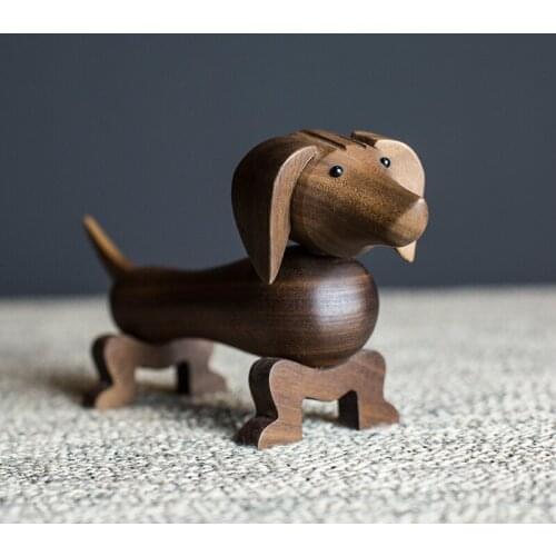 Wholesale Teckel sausage dogs wooden puppies Dackel home car accessories birthday gifts can be issued German Dachshund